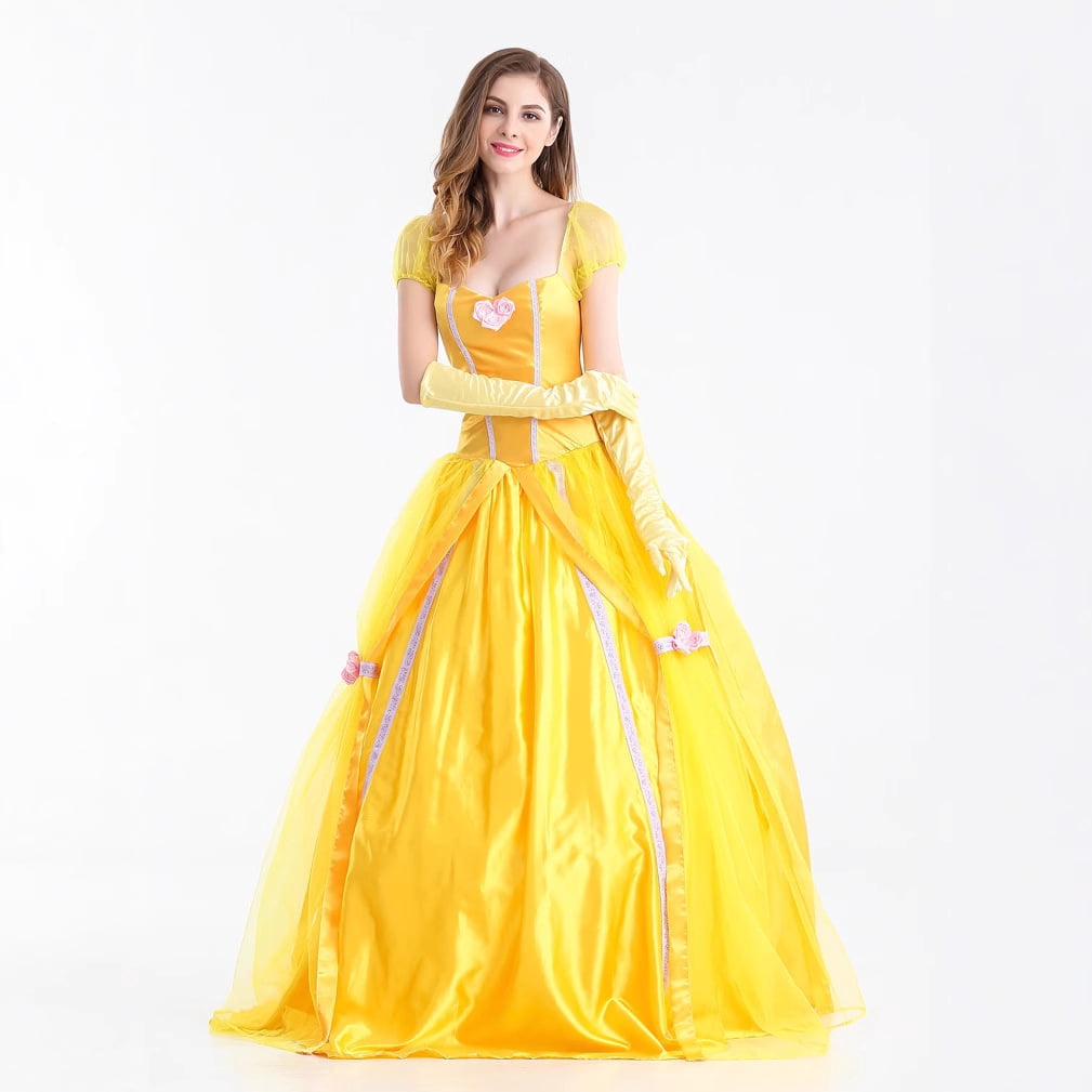 Women's Classic Belle Princess Halloween Costume with Sleeve