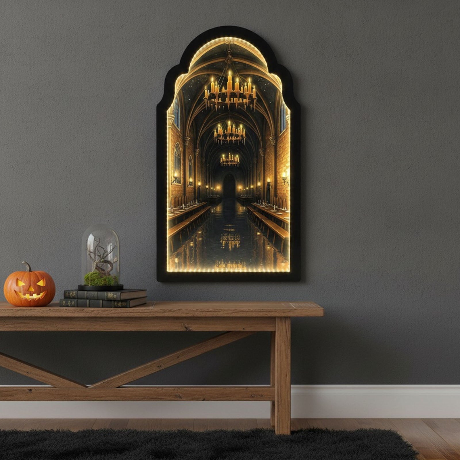 Clearance Martha Stewart Ghost Mirror,Light Up Ghost Mirror,Spooky Halloween Decorations Indoor for Wall Table Mantel Room Home Office Party