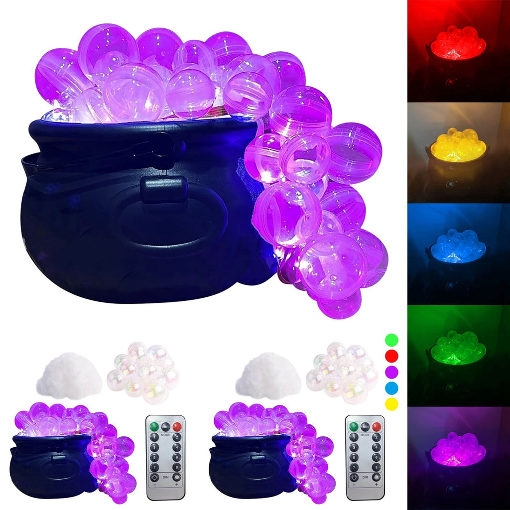 Muecwrye Halloween Decorations Outdoor, Halloween Clearance! Halloween Witches Cauldron with Lights, DIY Bubbling Cauldron Set Decor for Home Porch Outside, Halloween Party Supplies( Without Tripod)