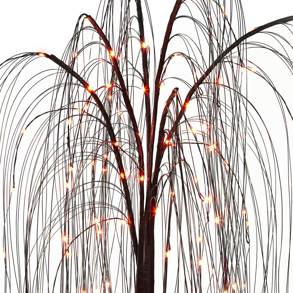 Indoor/Outdoor Battery-Operated 8-Function LED Color-Changing Willow Tree, Orange and Purple, 48", Halloween by Way To Celebrate