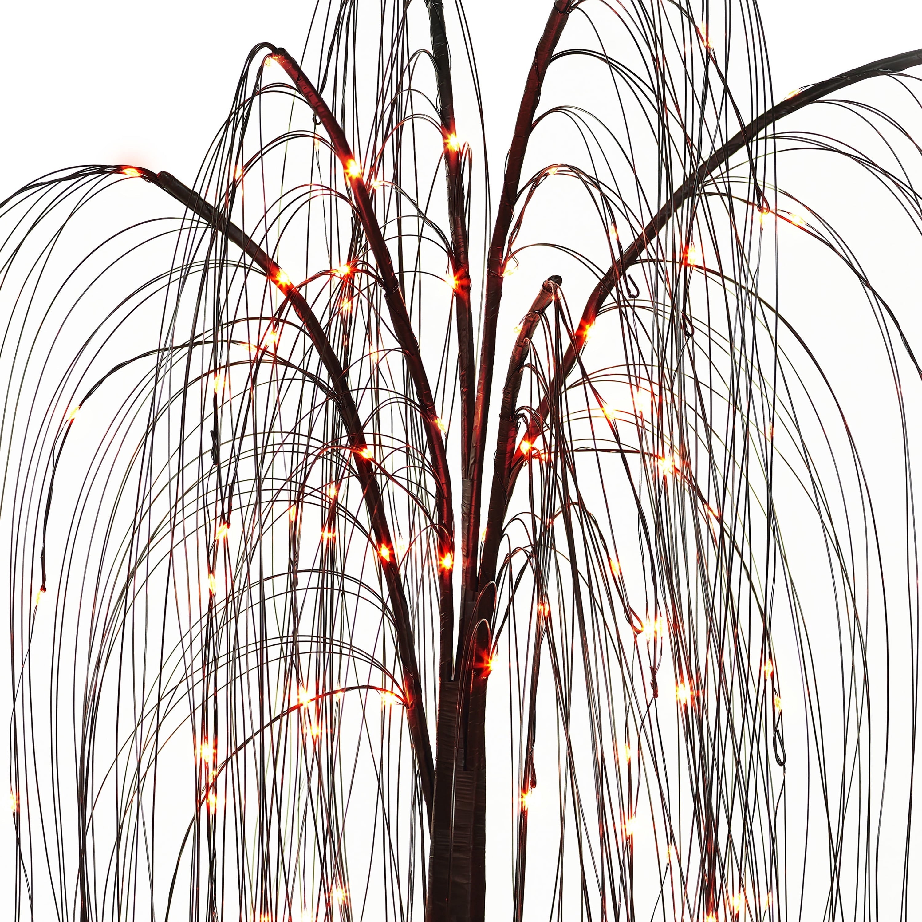 Indoor/Outdoor Battery-Operated 8-Function LED Color-Changing Willow Tree, Orange and Purple, 48", Halloween by Way To Celebrate