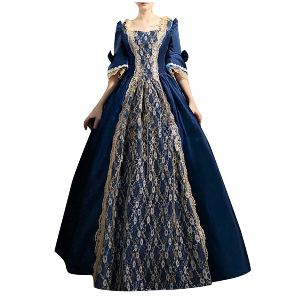 UPPADA Plus Size Victorian Dress for Women Lace Up Flare Sleeve Ball Gown with Corset Evening Party Maxi Gowns Vintage Cocktail Dress Wedding Dresses Early