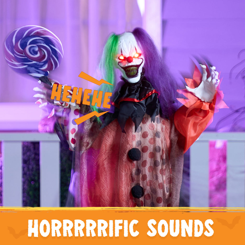 Joyfy 4 Pcs Halloween Decorations Outdoor Hanging Clown Ghost,29" Scary Outdoor Halloween Decor for Halloween Haunted House Decor Props