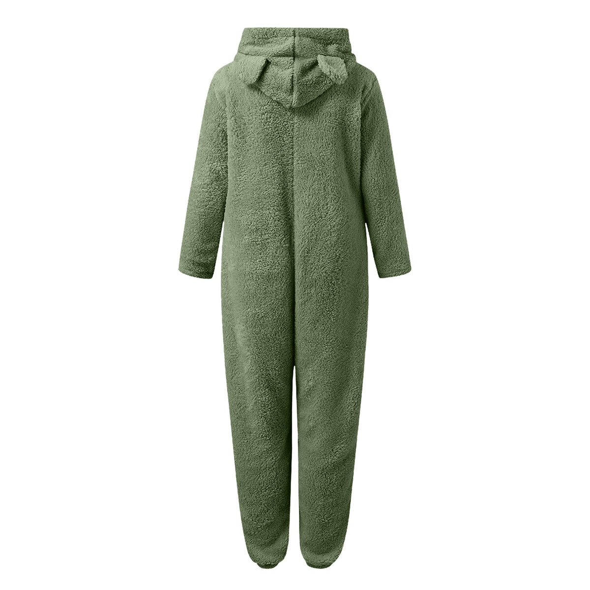 QATAINLAV Sherpa Fleece Jumpsuit for Women Winter Warm Fuzzy Onesie Pajamas Cute Cat Hooded Romper Casual Zip Up Overalls Sleepwear Black XL