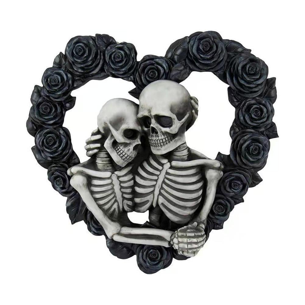 Halloween Gothic Skeleton Wreath House Number Door Skull Wall Decor M0P9