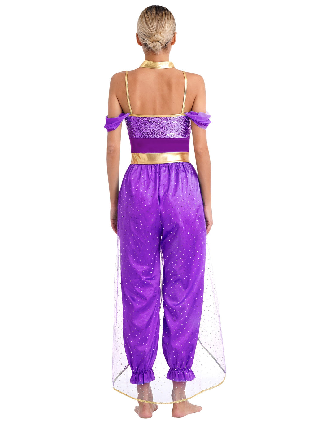 YiZYiF Women's Arabian Princess Dance Costume Halloween Party Fancy Dress Shiny Belly Dance Jumpsuit Turquoise B 4XL