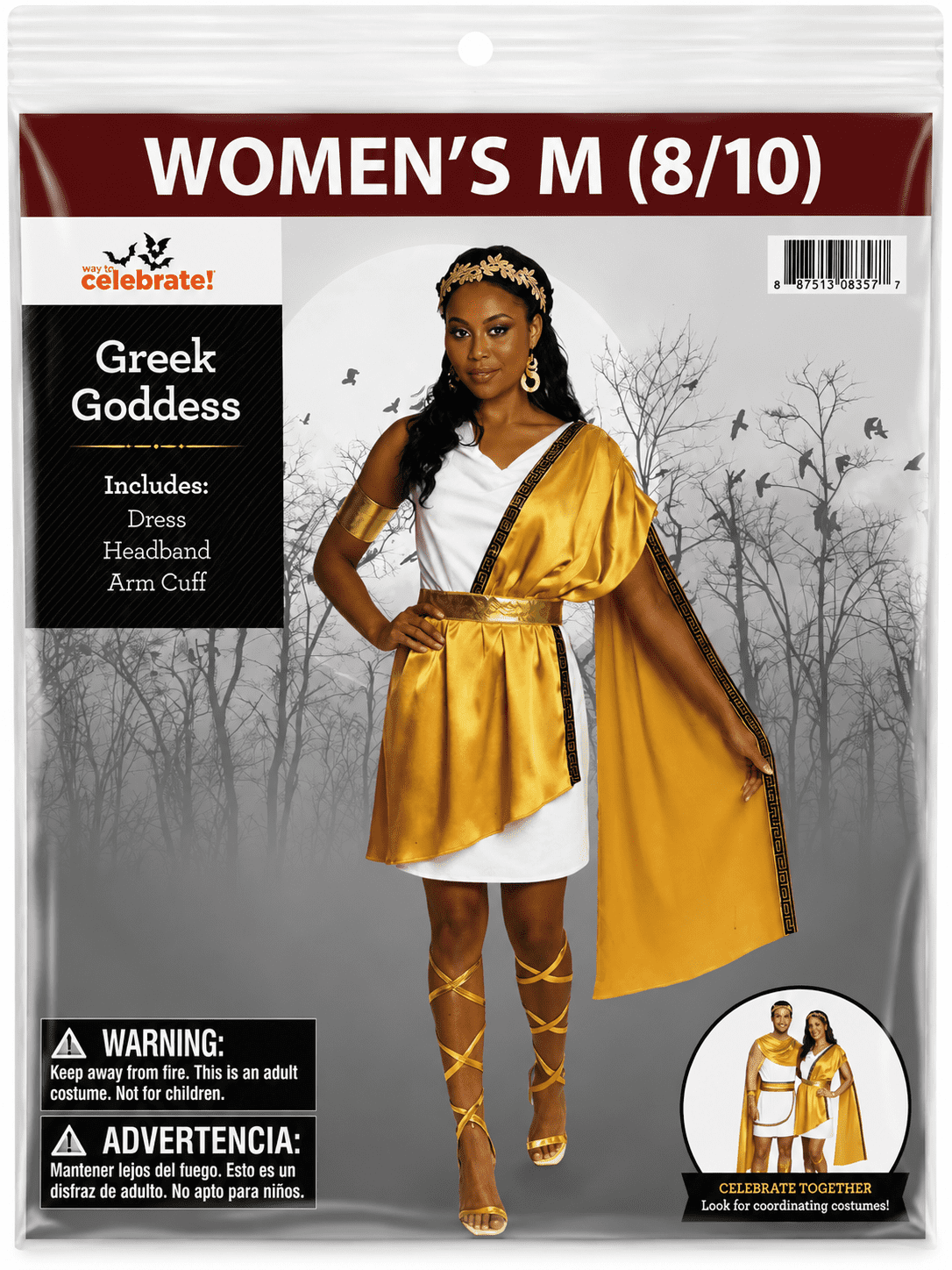 Greek Goddess Halloween Costume for Adults, Women's Size M (8/10), by Way to Celebrate