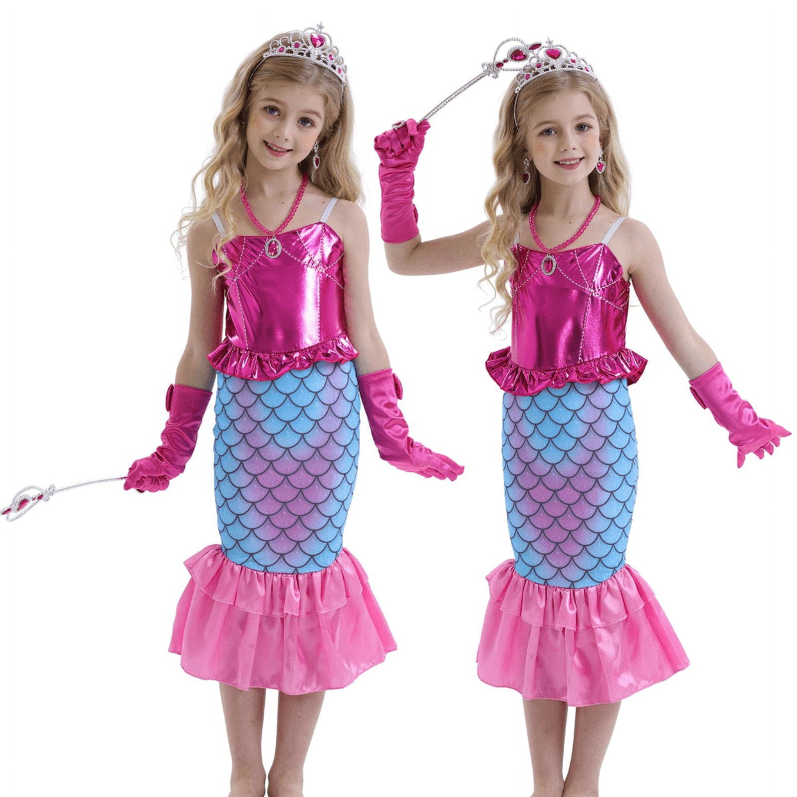 Jurebecia Princess Tutu Dress Girls Halloween Costume Color Led Light up for Birthday Party Kids 4T,3-4Years