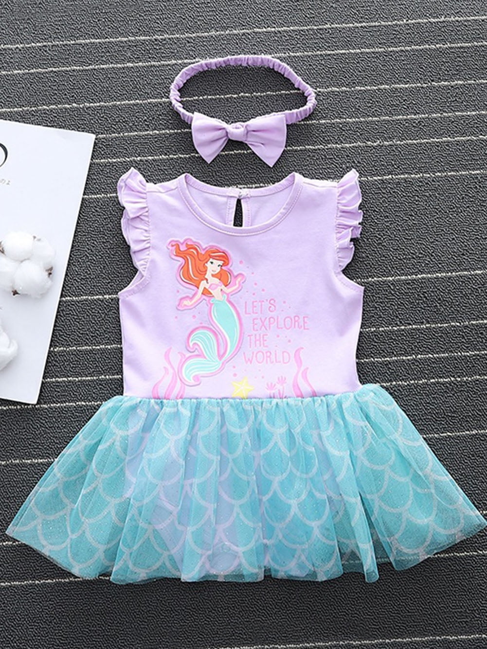 WIBACKER Infant Baby Girls Princess Romper Costume Onesie Fancy Dress Bodysuit with Headband Halloween Birthday Dresses