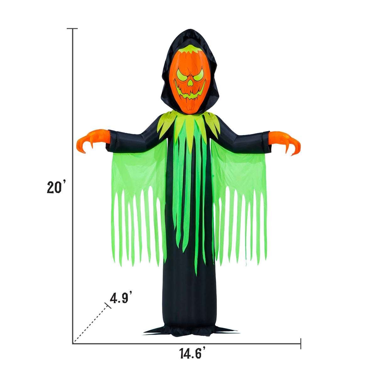 20 ft LED Inferno Pumpkin Reaper Halloween Inflatable