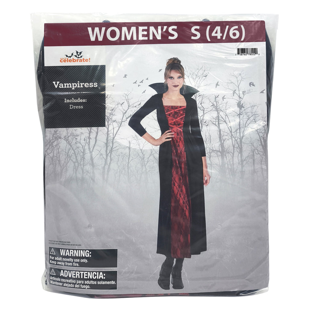 Vampiress Halloween Costume for Adults, Women's Size L (12/14), by Way to Celebrate