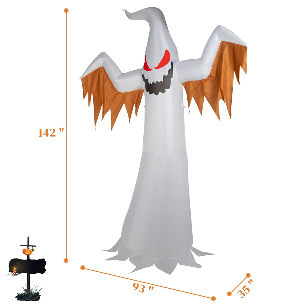 UBesGoo Inflatable Halloween Decoration 12 FT Giant Ghost for Halloween Party Outdoor, Yard, Garden, Lawn Decorations