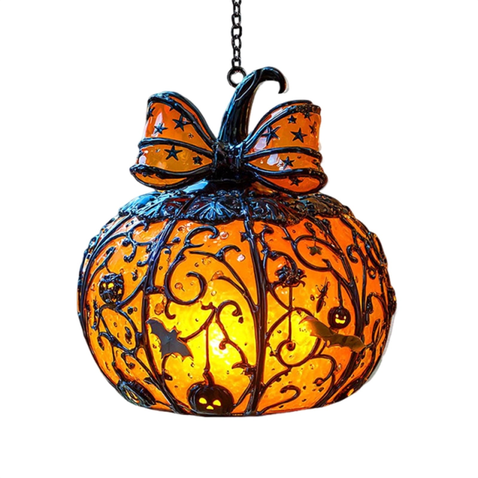 PPLoney Halloween Pumpkin Lantern Pendant - Durable Acrylic Decoration for Spooky Home Ambiance, Perfect for Halloween Parties and Outdoor Displays, Easy to Hang on Doors, Walls, or Trees
