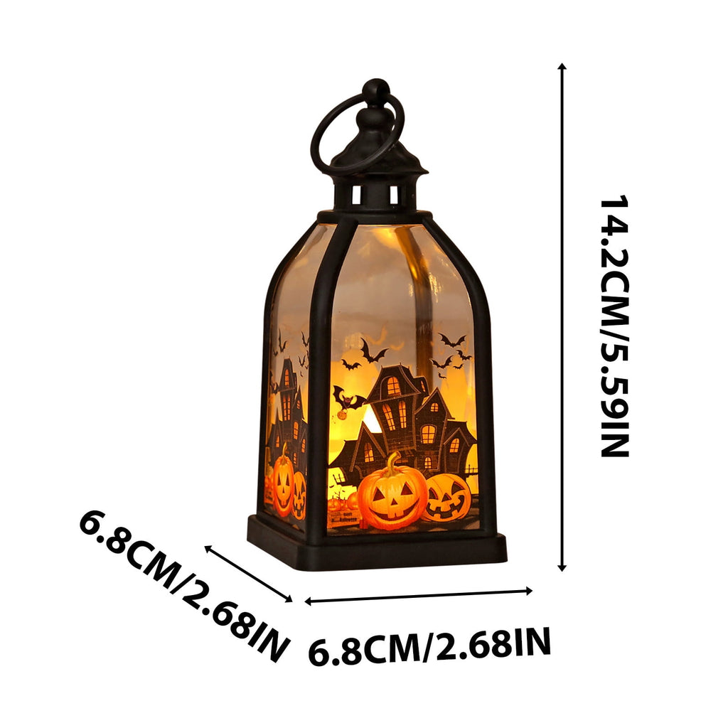Cheapark Halloween Lanterns Decorations, Battery Operated Black Pumpkin Witch Lanterns, Flickering Light For Indoor Party Home Decor