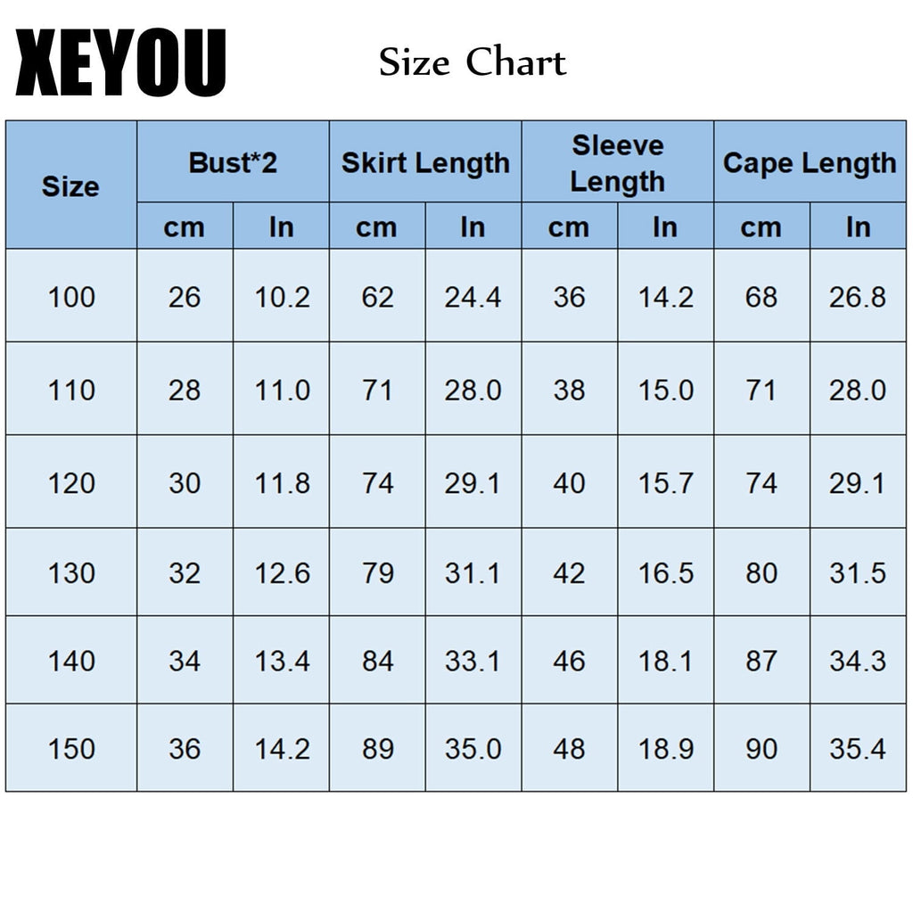 CHOYURME CHONYURM Girls Winter Princess Costume Dress with Cape Tiara Wand Full Accessory Set, Long Sleeve Party Gown for Halloween Birthday, Size 2-13