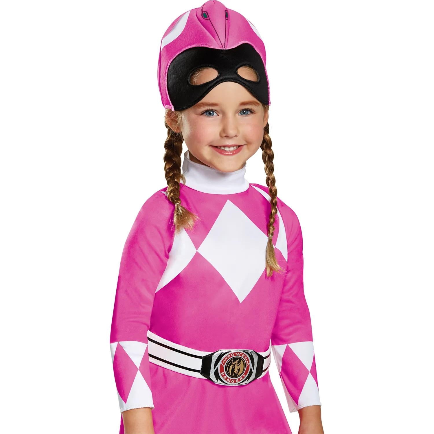Disguise Toddler Girls' Classic Mighty Morphin Pink Ranger Jumpsuit Costume - 3T-4T