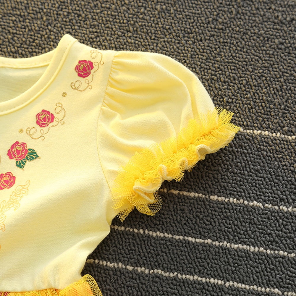WIBACKER 1-6T Toddler Kid Baby Girls Fancy Party Puff Sleeve Princess Dress Cosplay Costume Dress Up