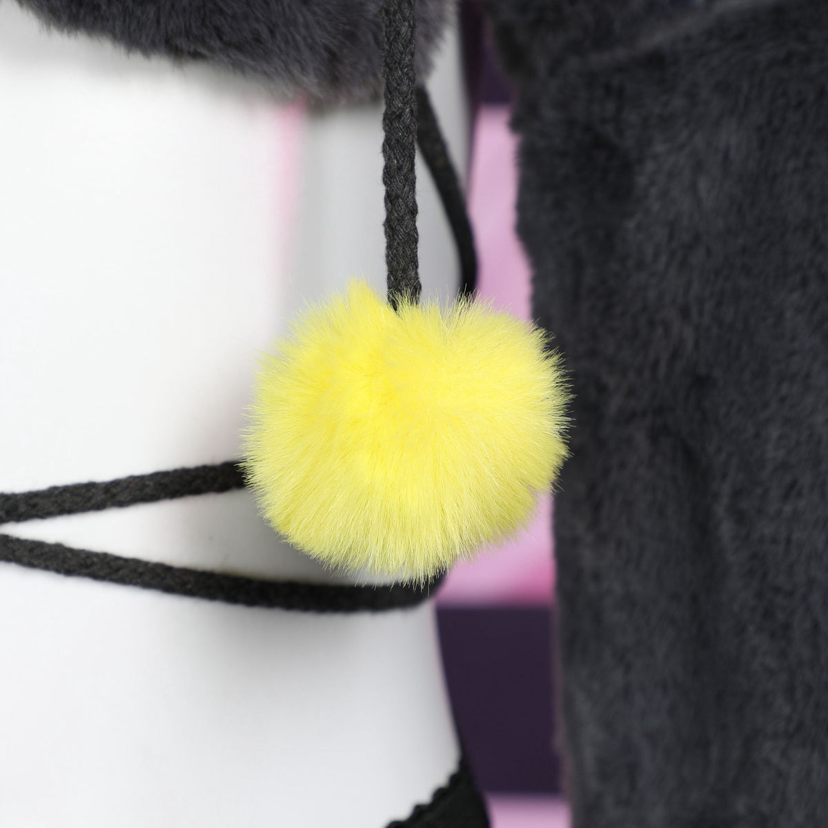 Women sexy Fluffy Hooded Bodysuit Halloween Deep V Kawaii One Piece Lingerie Rompers with Choker and Socks