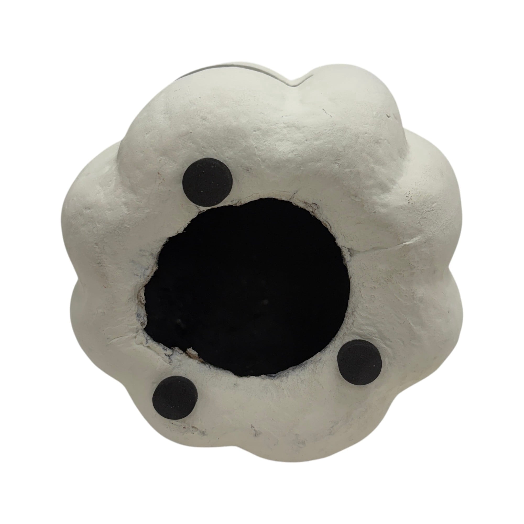 Paper Mache Jack-o'-Lantern Decoration, White, 12.5", Halloween by Way To Celebrate