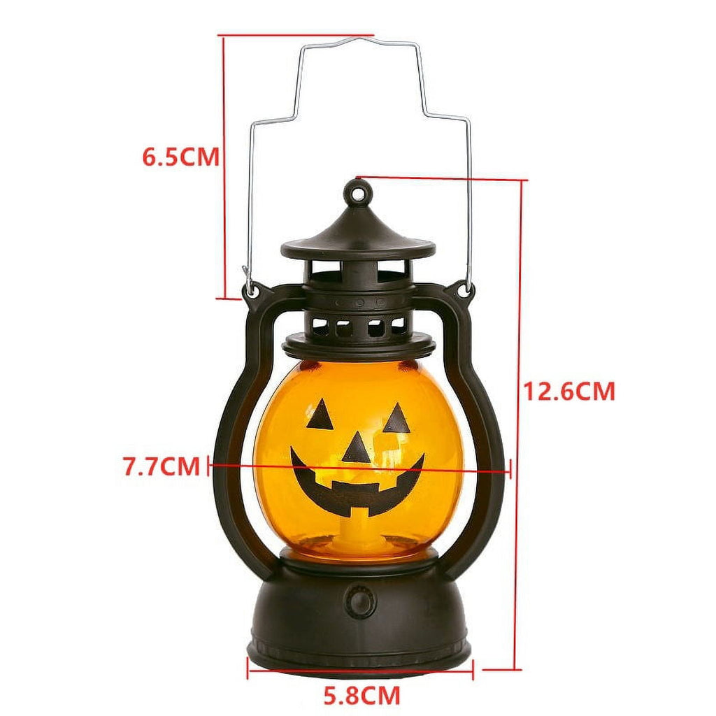 Halloween LED Lantern Lights 3-Packs , Small Vintage Style Flameless Lantern Decorative ，Lamp for Halloween Home Indoor Outdoor Bar Decoration