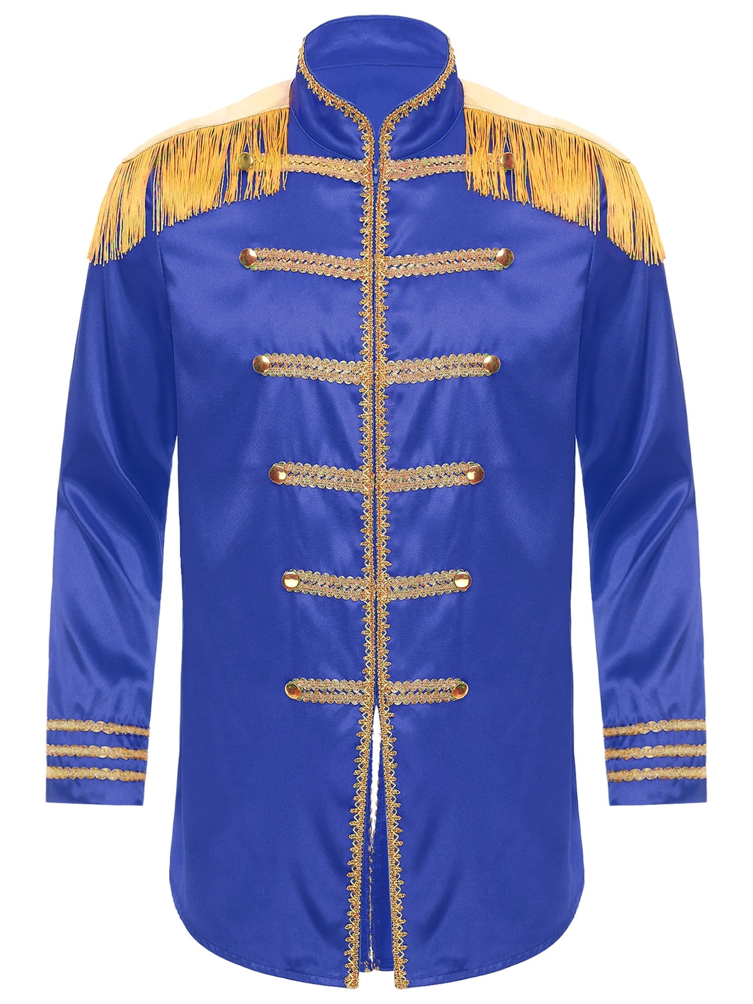 Eandarui Men's Halloween SGT Sergeant Pepper Costume Jacket Fancy Dress Hippie Music Star 1960s Shirt Red S