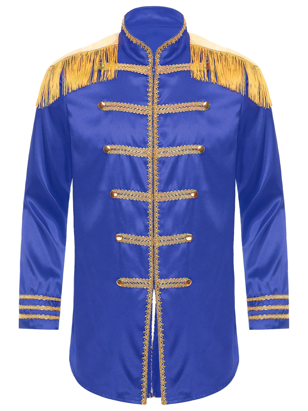 Eandarui Men's Halloween SGT Sergeant Pepper Costume Jacket Fancy Dress Hippie Music Star 1960s Shirt Red M