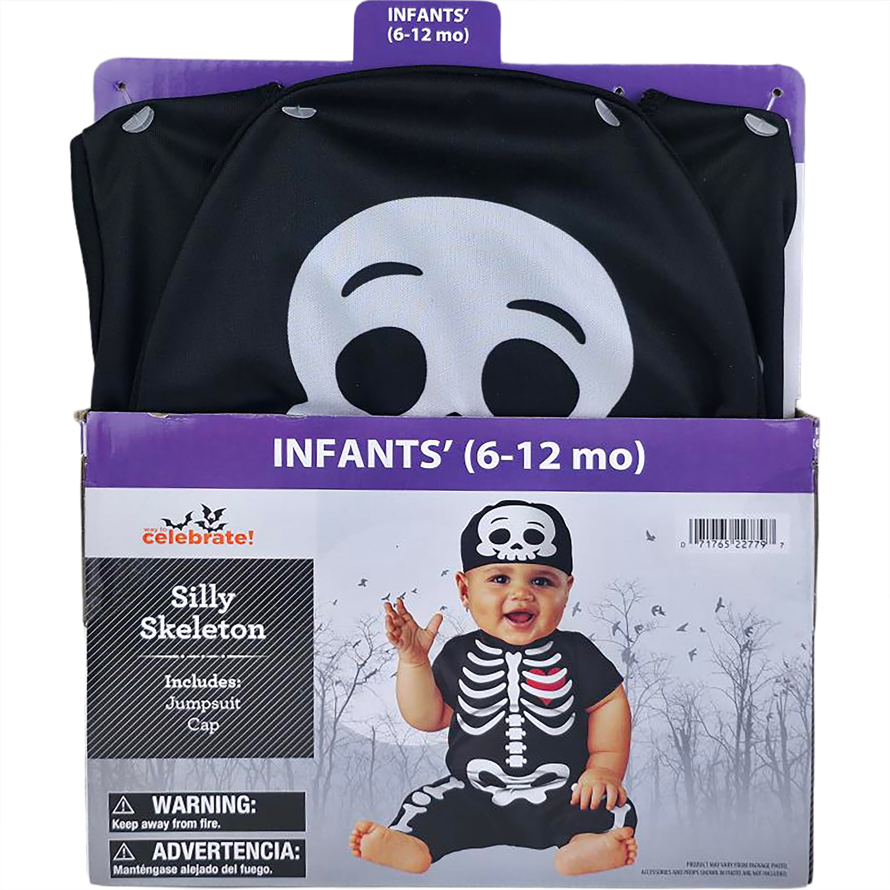 Silly Skeleton Halloween Costume for Infant, Size 12-18M, by Way to Celebrate