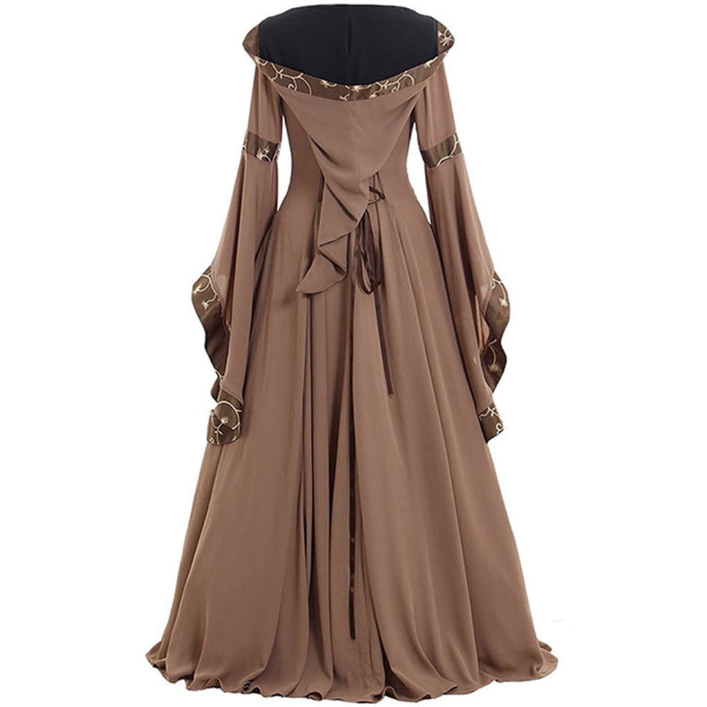 Halloween Costumes for Women 2022 Women's Medieval Dress Plus Size Irish Medieval Ball Gown Halloween Costume for Women Flare Sleeve Floor Length Dress