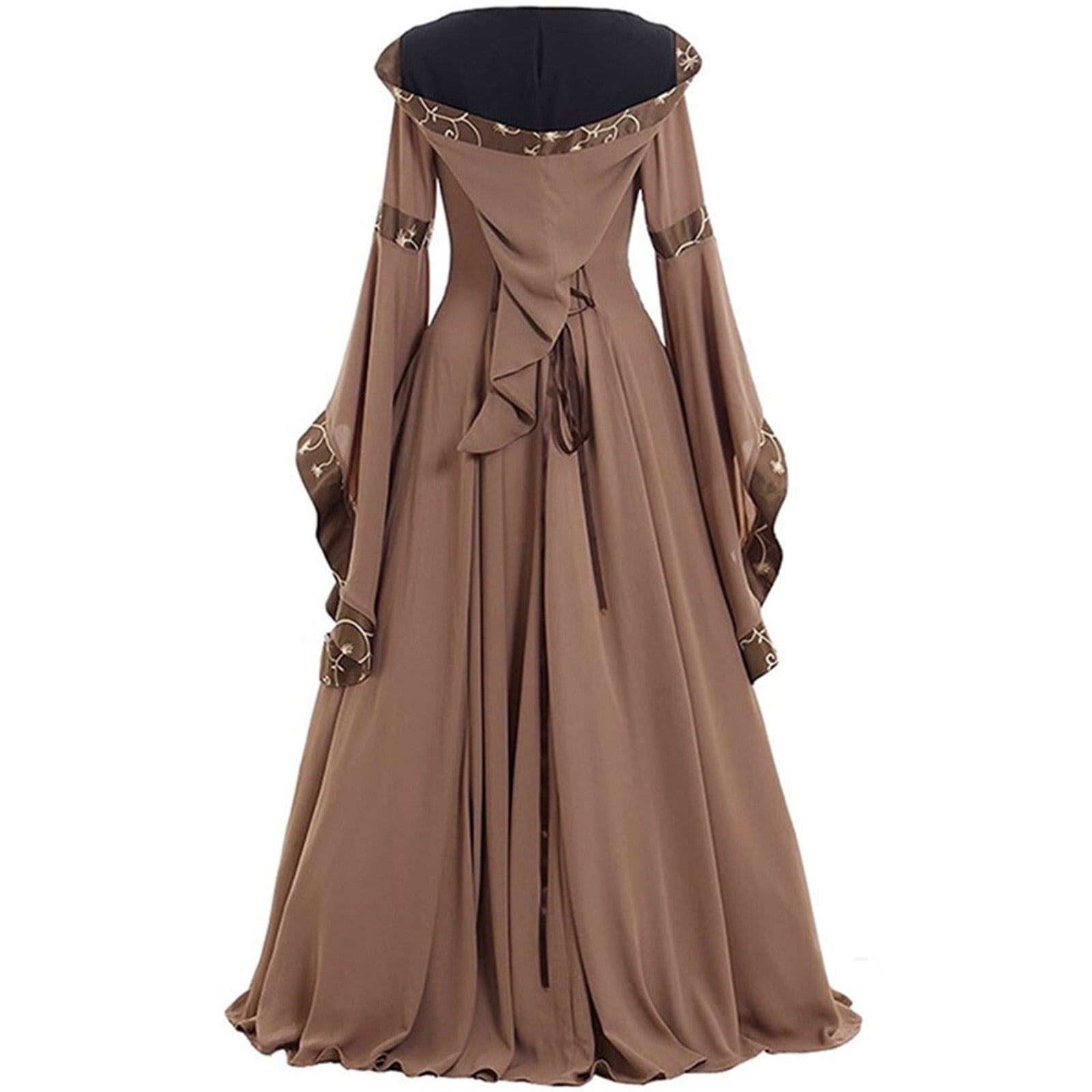 Halloween Costumes for Women 2022 Women's Medieval Dress Plus Size Irish Medieval Ball Gown Halloween Costume for Women Flare Sleeve Floor Length Dress