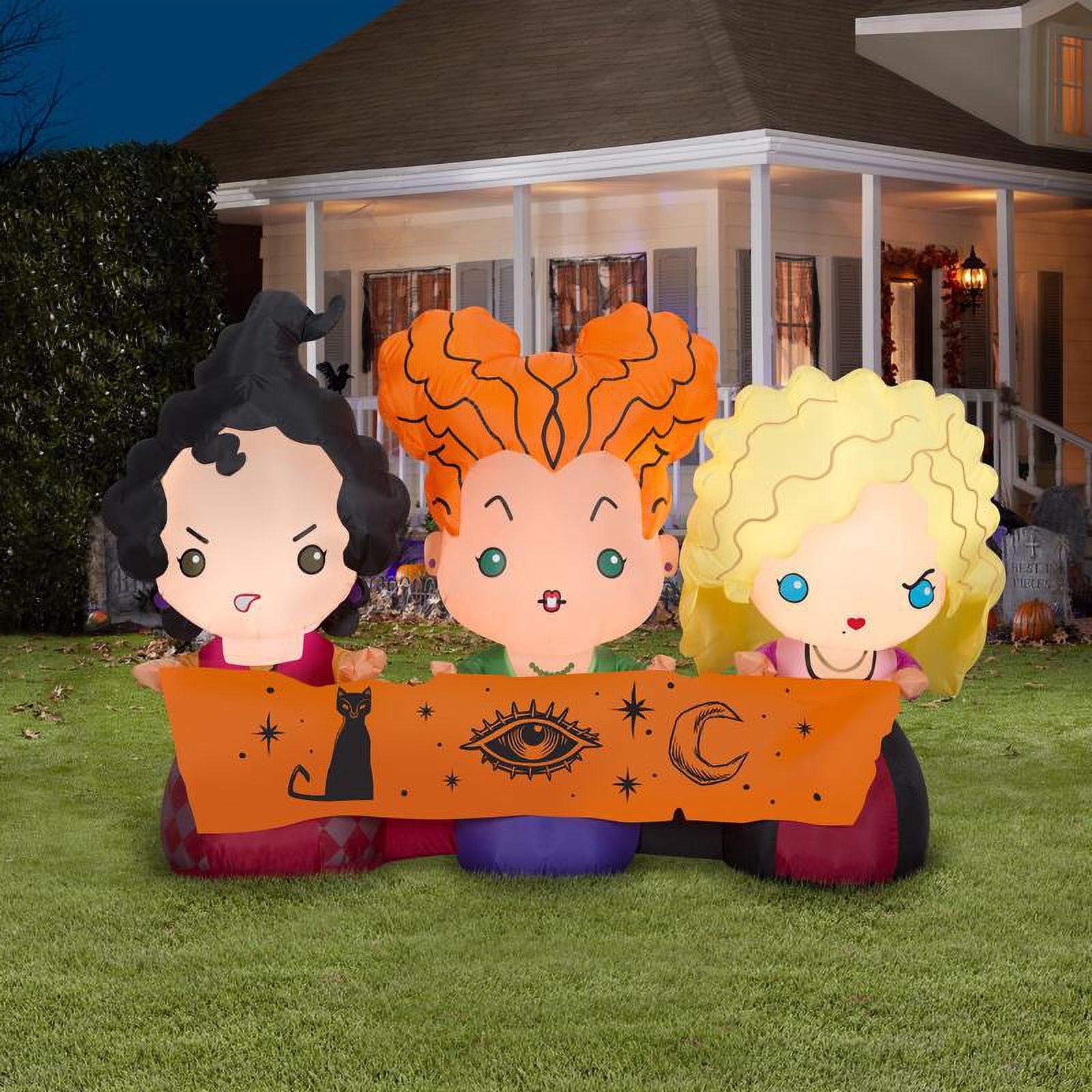 3.5' Tall Gemmy Hocus Pocus Sisters Airblown Halloween Inflatable Yard Decoration 220556
