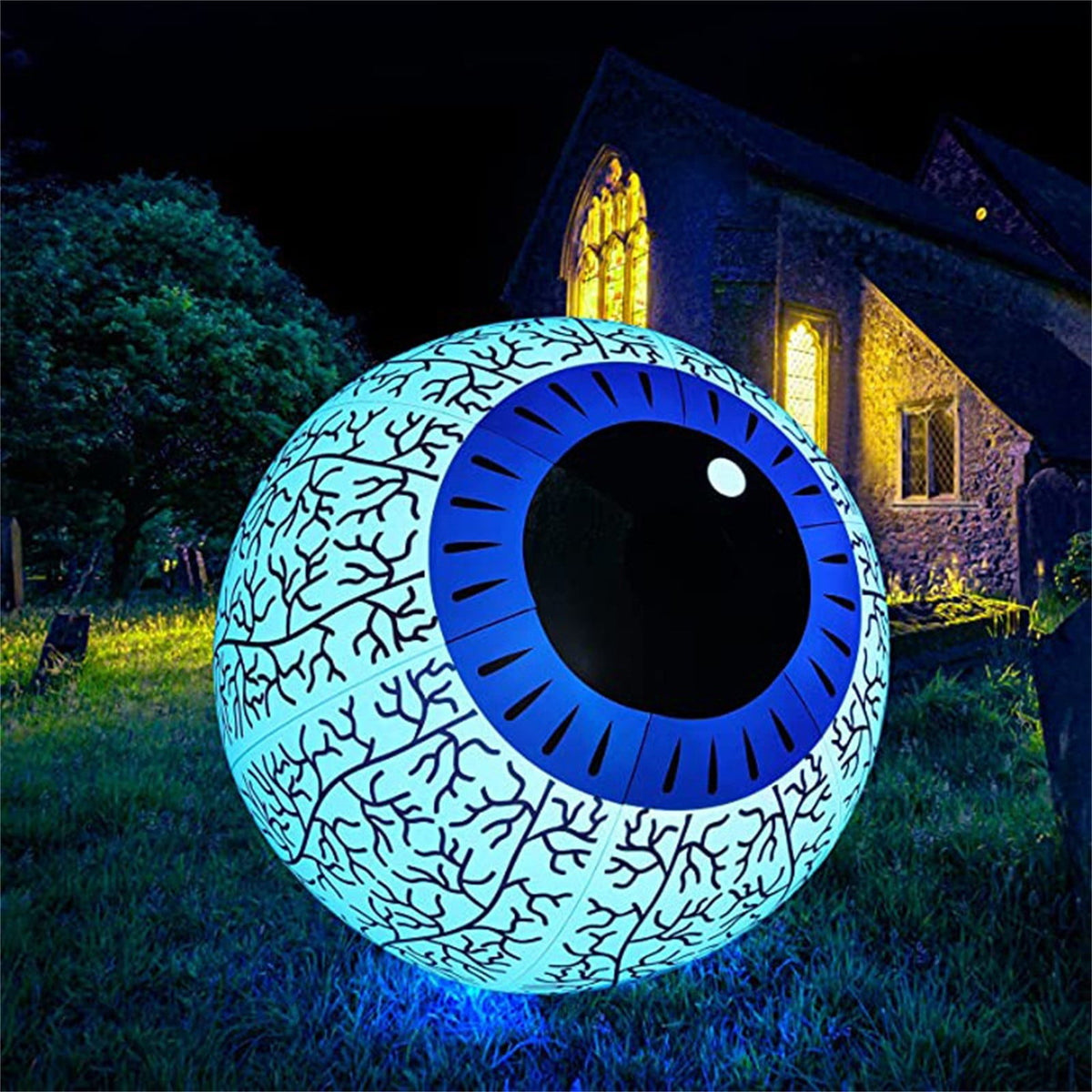 Kdkad Halloween Inflatables Large Set of Eyes Decoration, 23.6 Inch Large LED Glowing Eyes Inflatable Set, Blow Ups Eyes for Yard Horror Parties & Blow-Up Displays