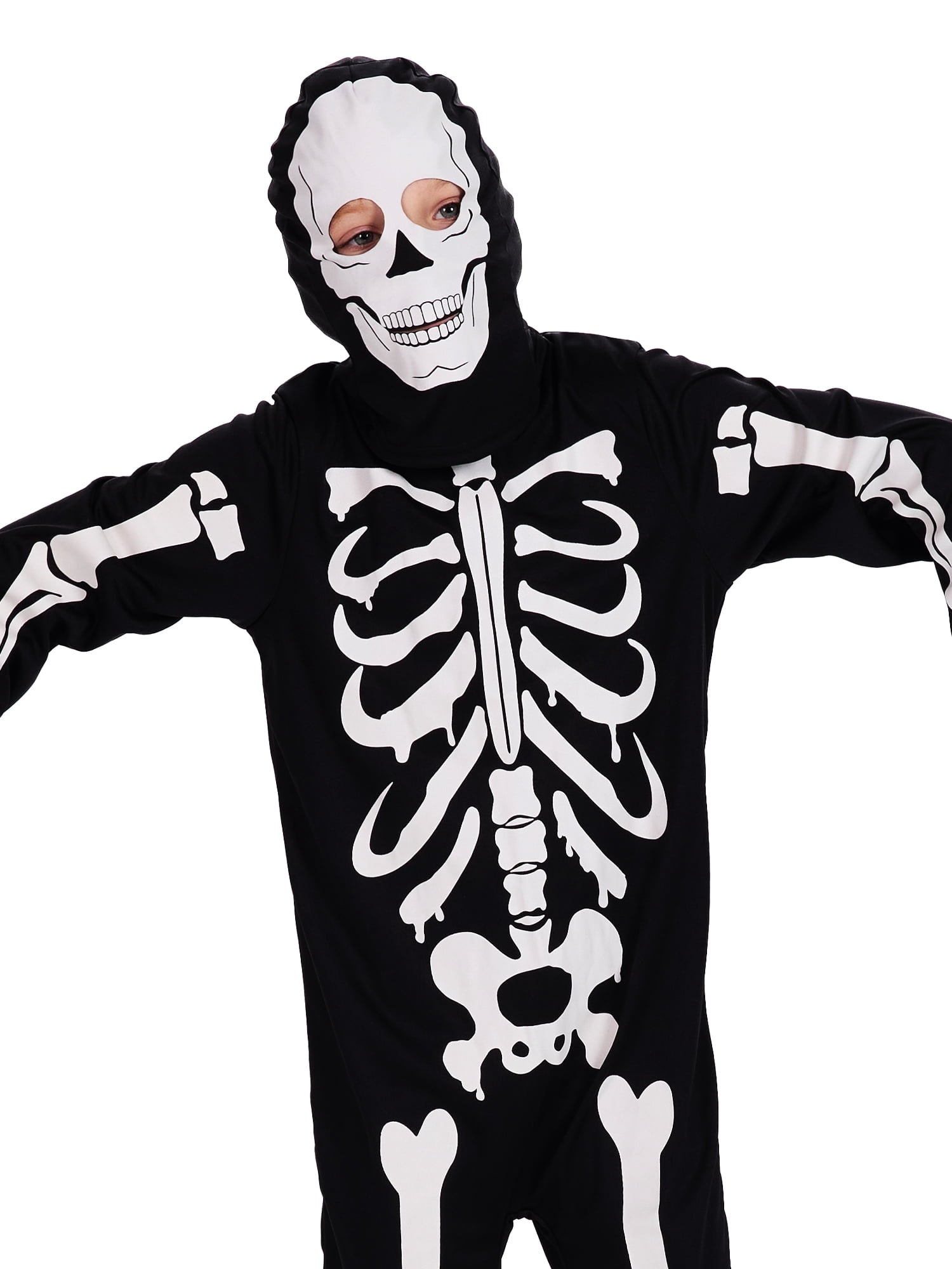 Kids Boys Halloween Skeleton Costume Glowing in The Dark with Mask Gloves Fancy Dress Outfit Green 4-12 Years