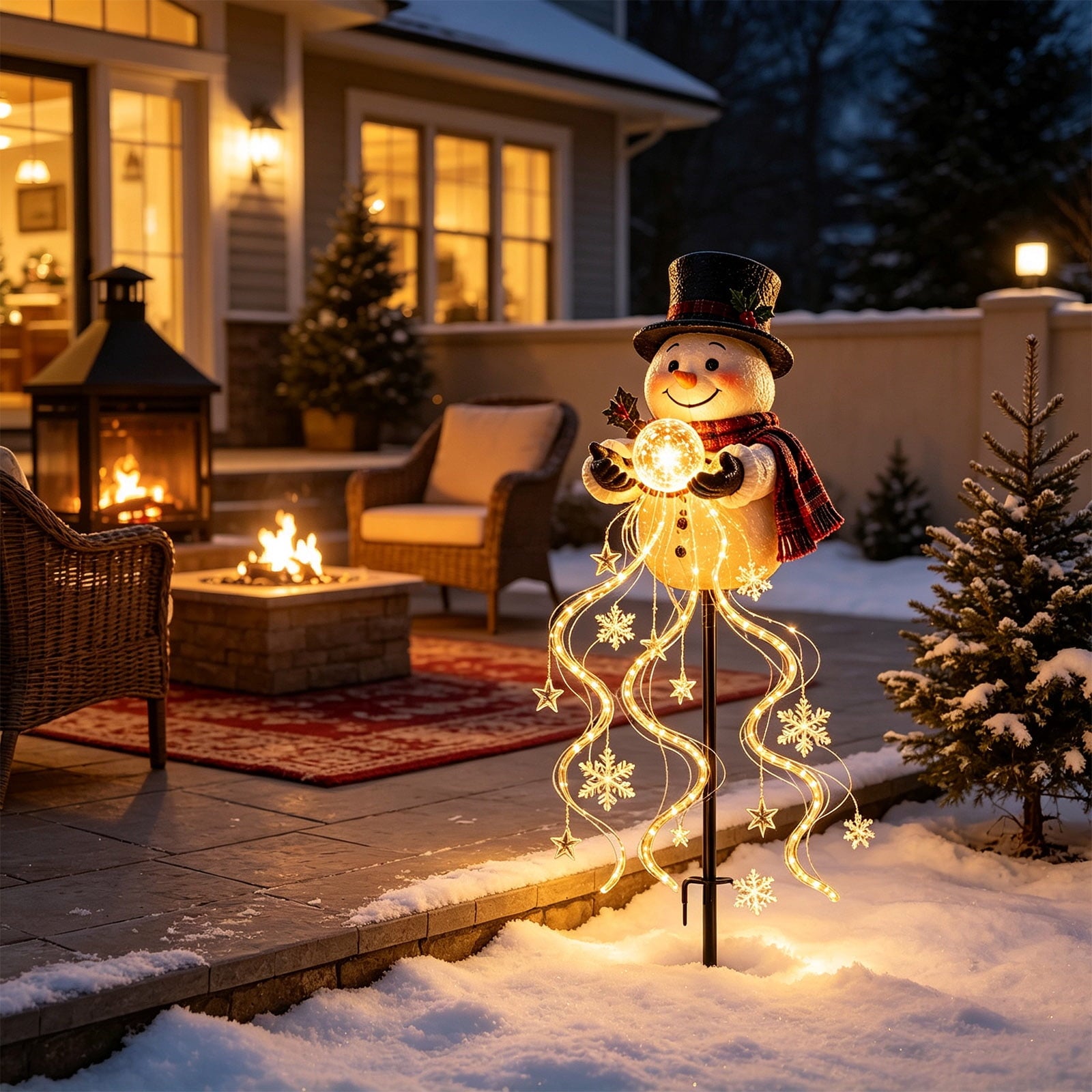 Halloween Witch Cauldron Garden Stake Lights, 2.7Ft LED Color Waterfall-Style Light Flow Flying Witch Garden Stake, Waterproof Weather Resistant Projector Lights for Outdoor Yard, Lawn, Pathway