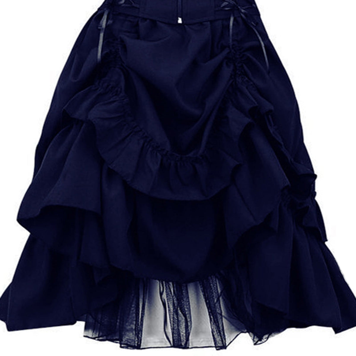 UPPADA Halloween Costumes For Womens Sleeveless Irregular Gothic Dress Ruffle Steampunk Dress Corset Square Neck Layers Dress