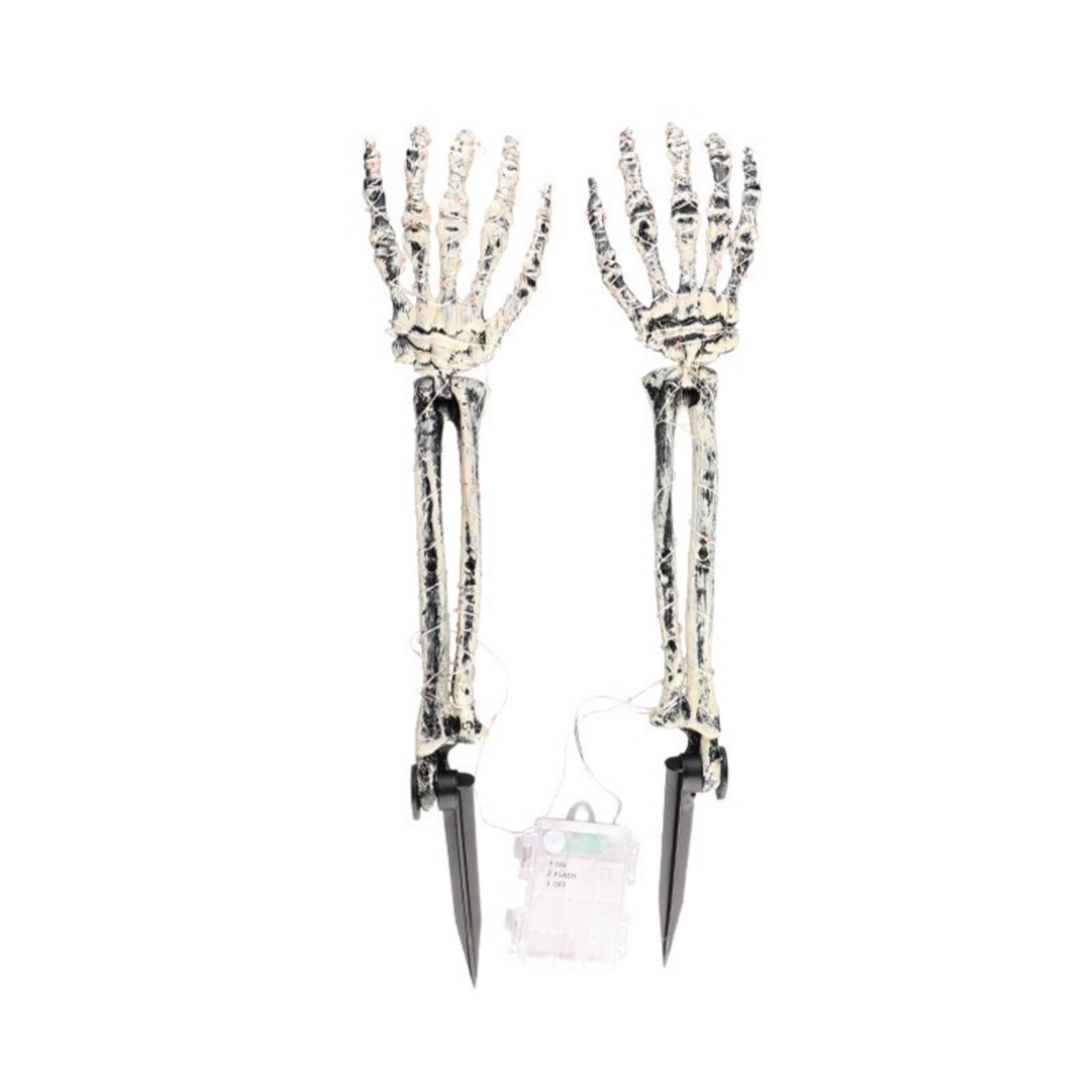 AuroraX Halloween Skeleton Hand Stake Skeleton Hand Solar Light LED Outdoor Battery Operated Waterproof Halloween Decorations for Yard Green