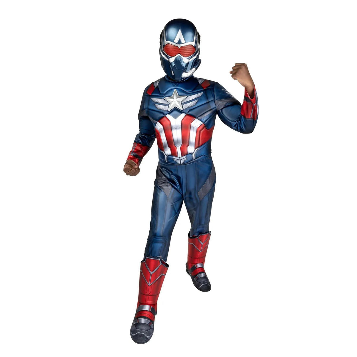 Marvel Boys' Captain America Halloween Costume Jumpsuit - Blue 8-10