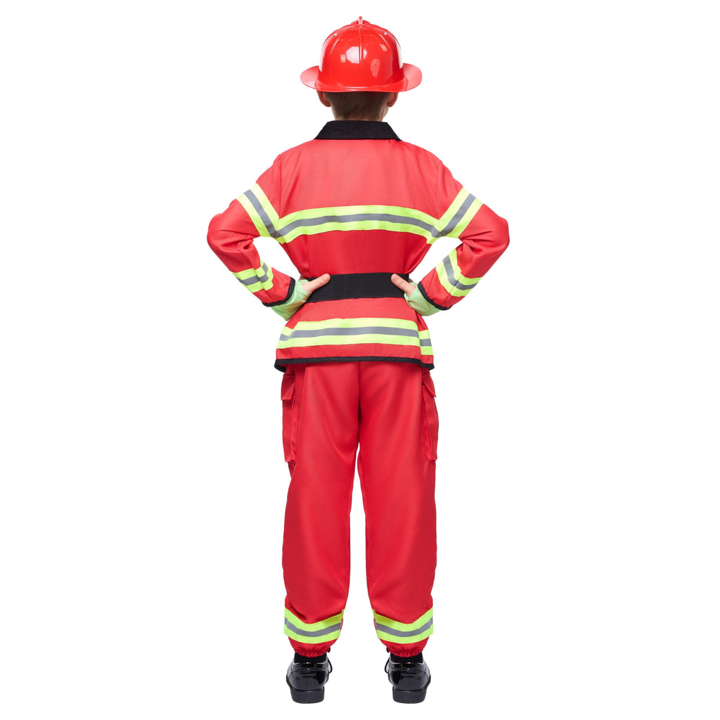 Joyfy Halloween Kids Fireman Costume, Firefighter Costume for Boys Toddler Halloween Party Dress Up 3-7 Years