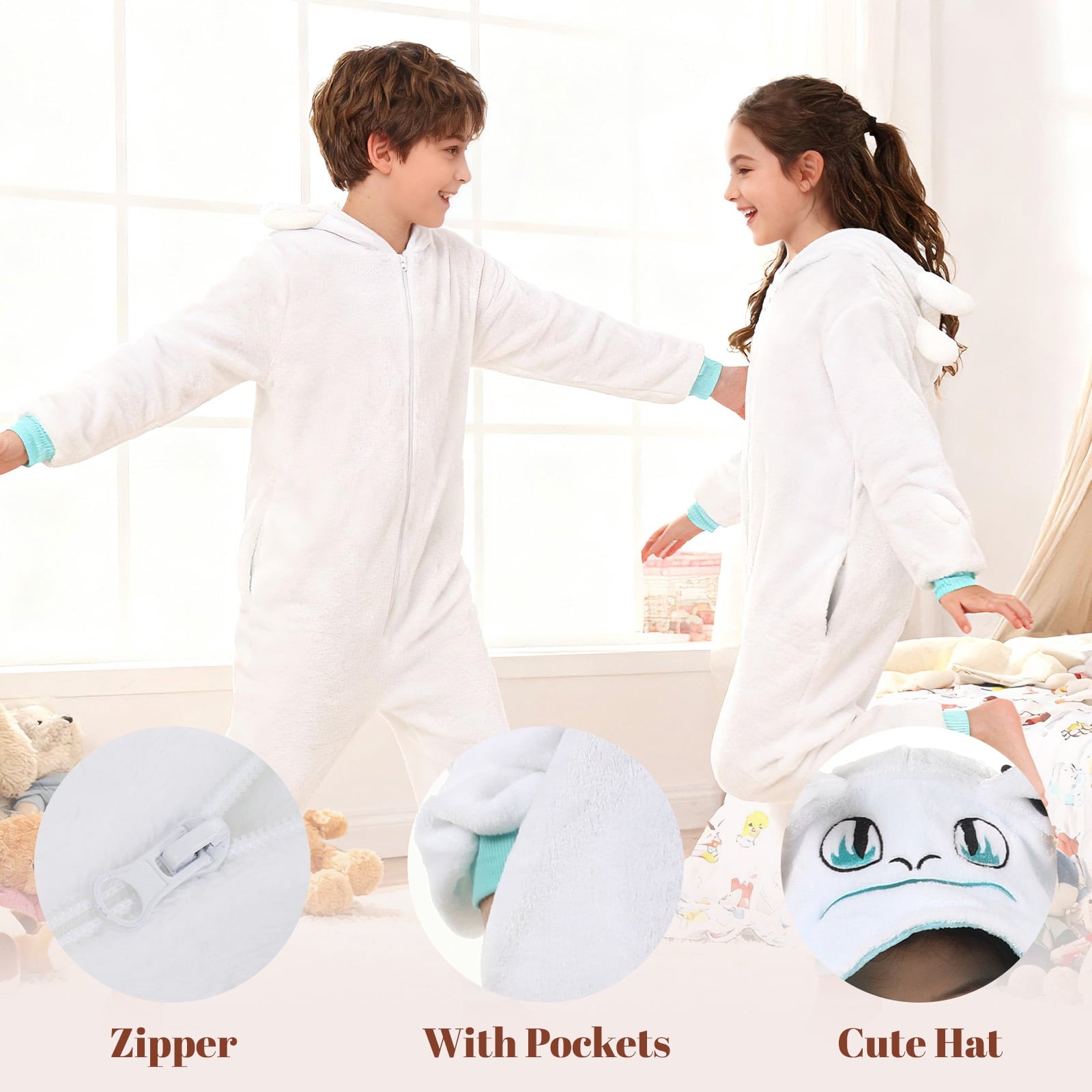 GOBWCOT Kids Onesie Pajamas Dragon Costume Children Animal Sleepwear Jumpsuit Cosplay for Boys and Girls