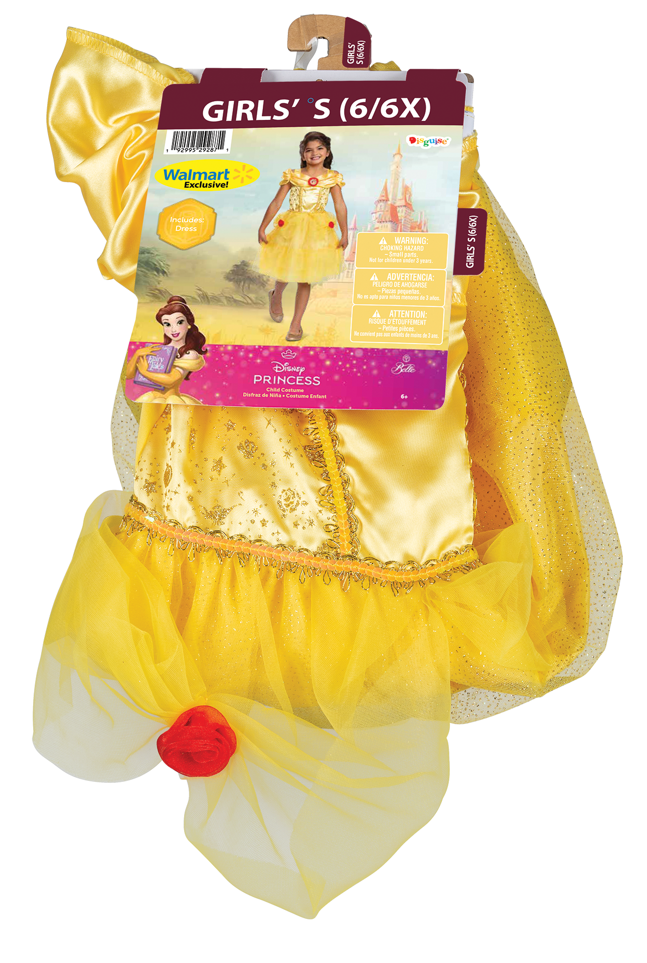 Disney Beauty & The Beast Belle Halloween Costume for Children, Girls Size XS (4/5), by Disguise