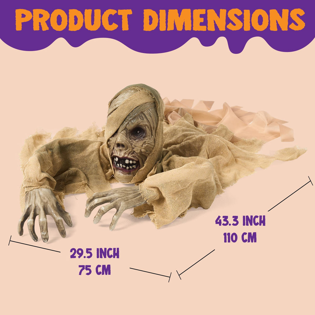 Joyfy Halloween Decorations Outdoor Groundbreaker Creepy Life Size Light Up Climbing Zombie Groundbreaker with Sound,Motion Activated Halloween Decorations Haunted House Decorations