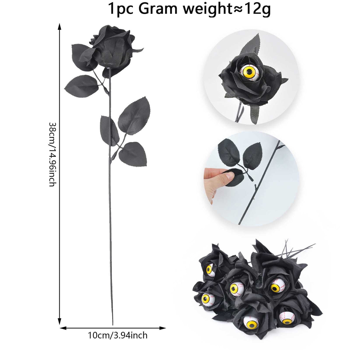 Feltree Halloween Decorations 10 Pieces Faux Rose With Eyeballs Halloween Faux Eyeball Flowers Faux Gothic Rose Bushes For Halloween Party Home Decorations
