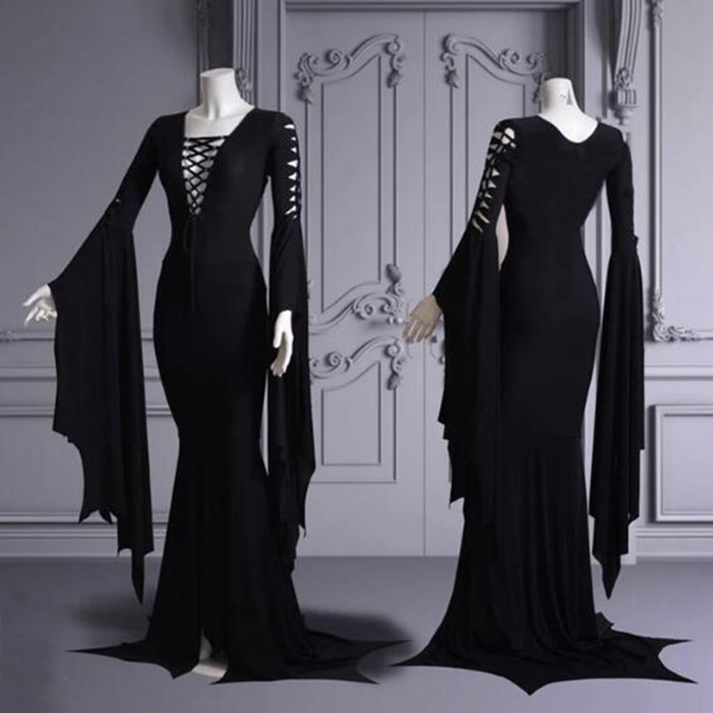 CHOYURME CHONYURM Morticia Floor Dress Costume Adult Women Gothic Witch Vintage dress