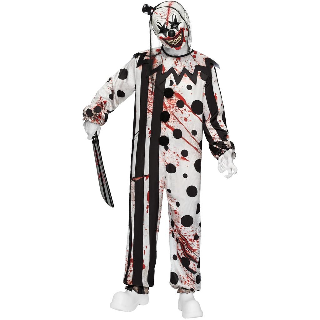 Joyfy Scary Clown Costume for Men Adult Halloween Costumes Killer Clown Halloween Outfit Set Fancy Dress Cosplay