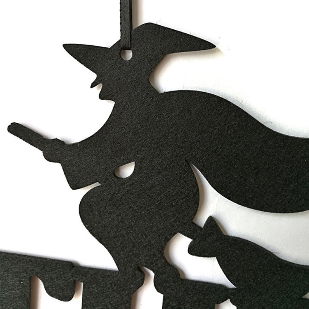 Vikakiooze Halloween Hanging Sign Decorations Non-Woven Trick Or Treat and The Witch is in front Door and Wall Decoration Indoor Outdoor Yard Haunted House Party Supplies,Halloween Decor