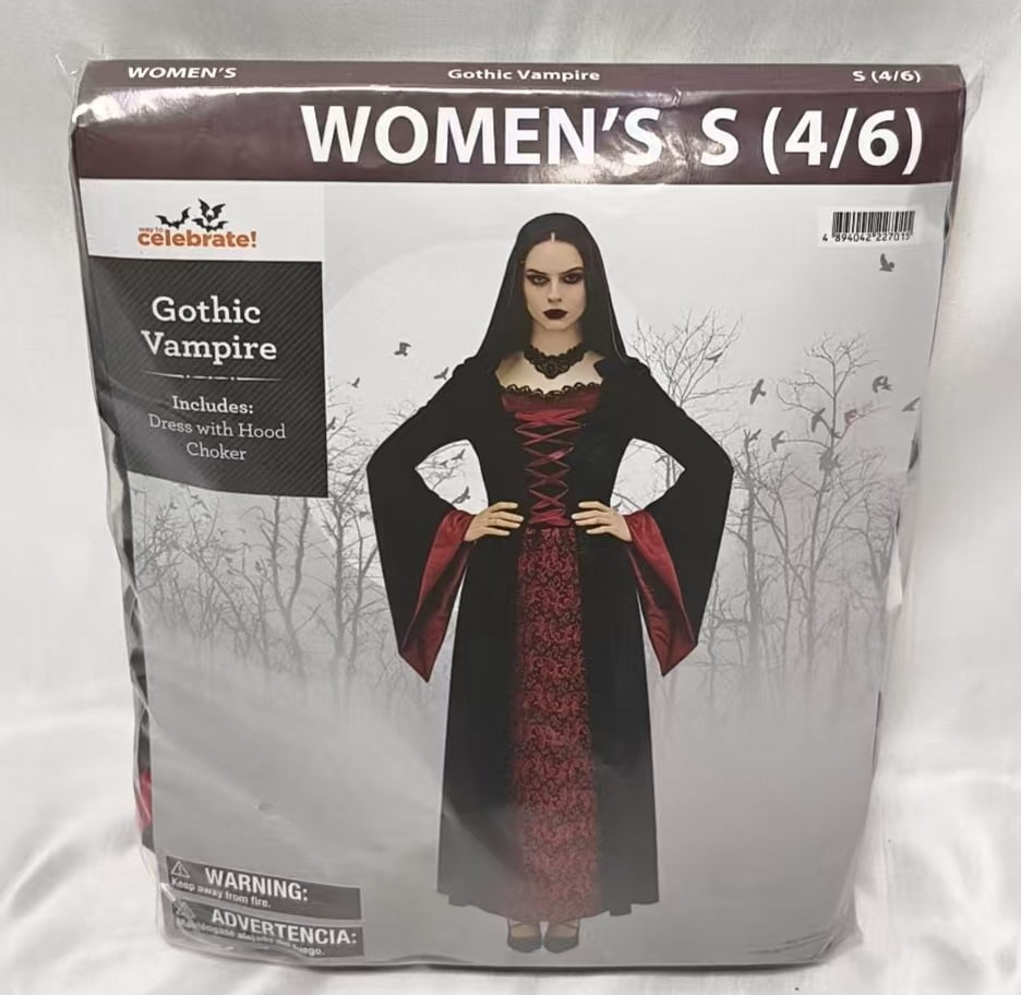 Gothic Vampire, Halloween Costume for Adults, Women's Size S (4/6), by Way to Celebrate