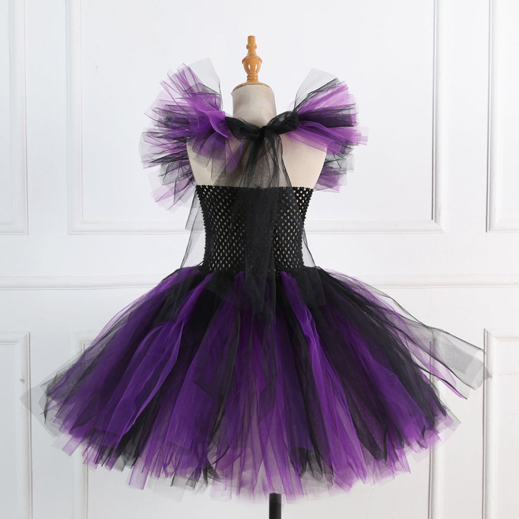 CHOYURME CHONYURM Girls Halloween Witch Costume with Witch Hat and Magic Brooms for 2-12 Years