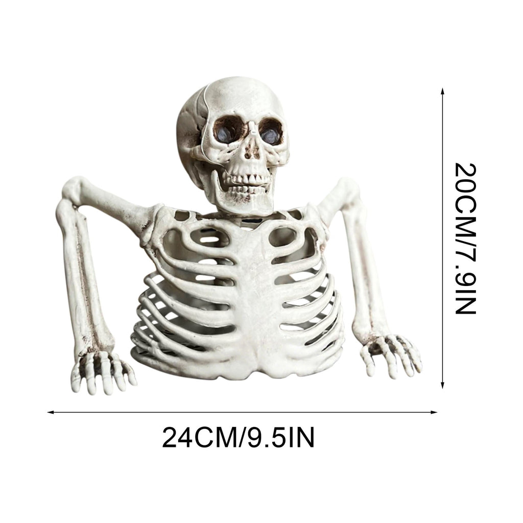 Halloween Decoration Under $10 Tabletop White Plastic Half Skeleton Halloween Prop Decoration