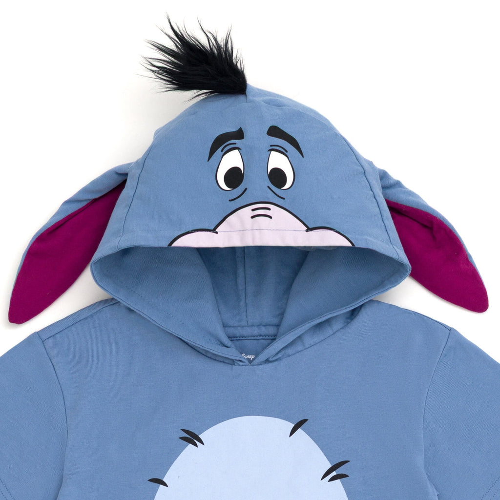 Disney Winnie the Pooh Little Boys' Cosplay Short Sleeve Hooded T-Shirt Eeyore Blue Grey
