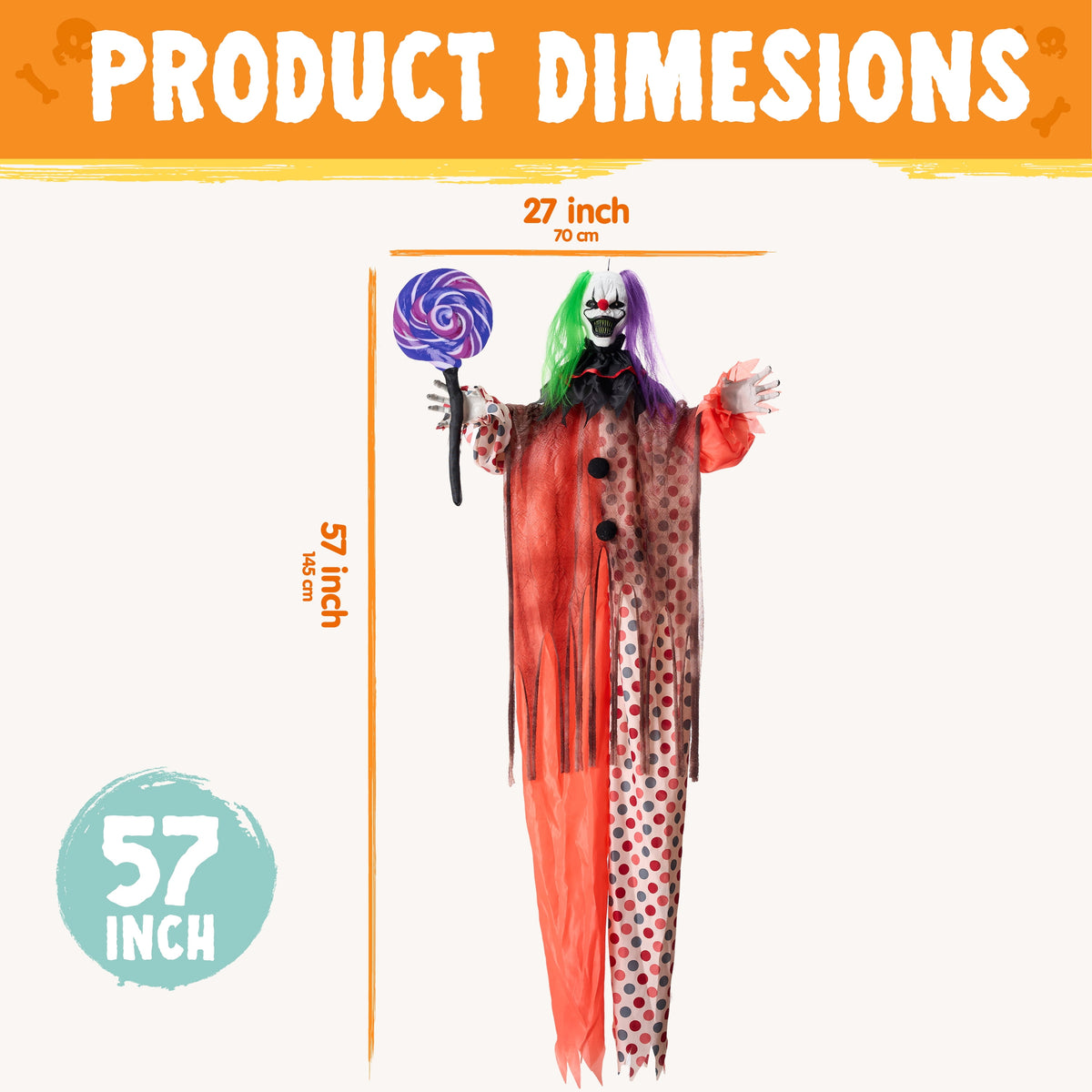 Joyfy 4 Pcs Halloween Decorations Outdoor Hanging Clown Ghost,29" Scary Outdoor Halloween Decor for Halloween Haunted House Decor Props