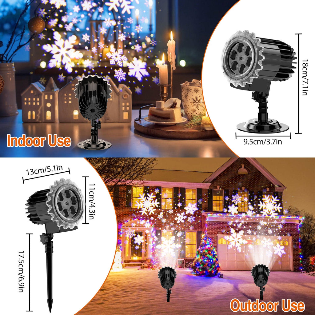 Small Owl Double-Tube Blizzard Projection light, holiday decoration ambient light, Christmas Halloween laser light, light show, waterproof function, indoor home, Christmas gift, wedding